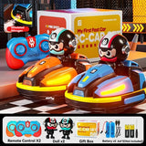 RC Battle Bumper Cars for Kids - Interactive Catapult Toy with Lights & Music