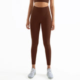 Women's High-Waist Nylon Yoga Leggings with Hidden Pocket