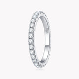 2mm D Color Moissanite Eternity Ring – 925 Sterling Silver 18k White Gold Plated Wedding Band