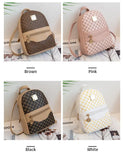 Checkered Pattern Shoulder Backpack – Large Capacity Crossbody Handbag for Women