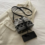 Fashionable Nylon Bucket Bag for Women – Soft Patchwork Design with Phone Pocket