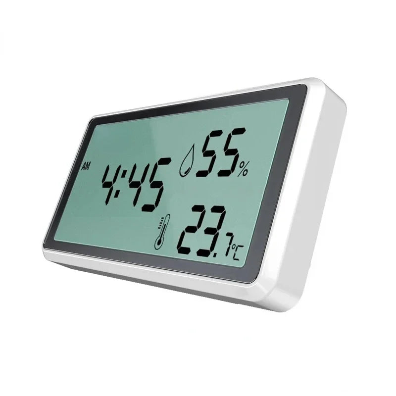 Digital Display Thermometer with Humidity & Time – Accurate Household Temperature Sensor