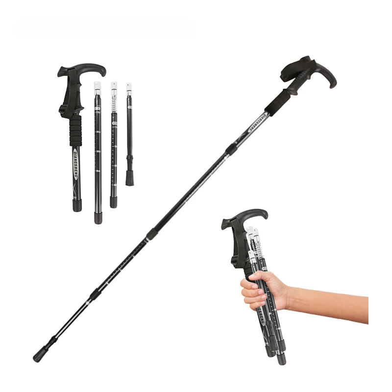 Adjustable Aluminum Trekking Pole with T-Handle for Hiking & Climbing