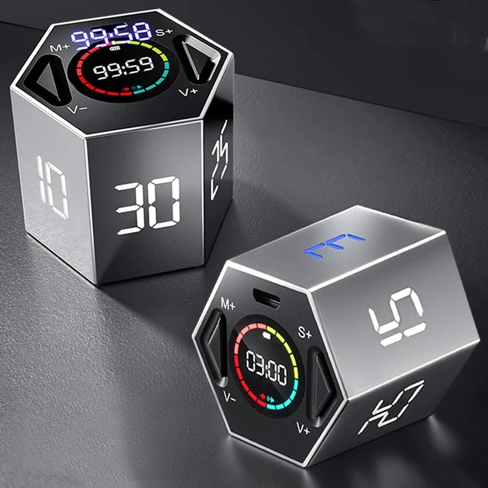 Temporizador digital Flip Cube: cuenta regresiva LCD inteligente para cocinar, trabajar y estudiar