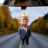 Funny Donald Trump Acrylic Hanging Ornament - Presidential Car Charm & Decor