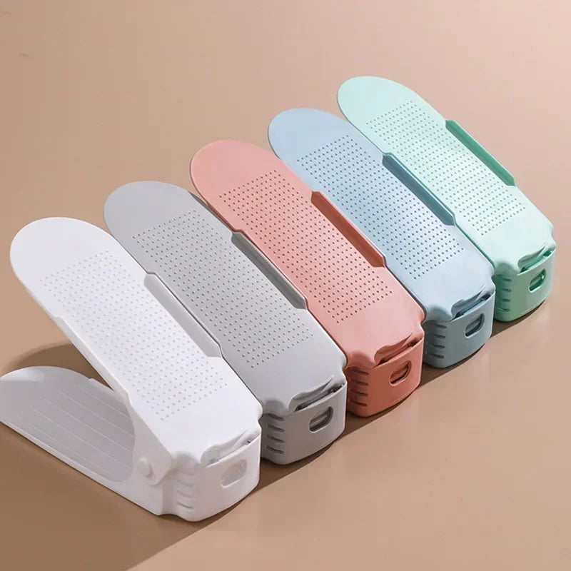 Organizador de zapatos apilador ajustable de 10 piezas: zapatero de dos niveles que ahorra espacio para organizar el armario