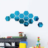 Pegatinas de pared con espejos hexagonales en 3D: decoración casera para sala de estar y dormitorio