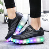 Kids Light-Up Casual Shoes – Unisex Hook & Loop Sneakers for Ages 4-12