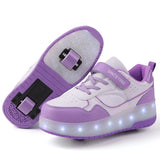 Unisex LED Light-Up Casual Shoes for Kids – Hook & Loop Sneakers with PU Upper and Non-Slip Rubber Sole