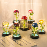 Eternal Galaxy Rose in Glass Dome - Colorful LED Flower Gift for Valentine's Day