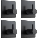 Ganchos de pared adhesivos de acero inoxidable: toalleros multiusos para baño y cocina (juego de 4) 