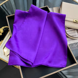 60cm Solid Color Silk Satin Neckerchief – Elegant Hijab Scarf for Women