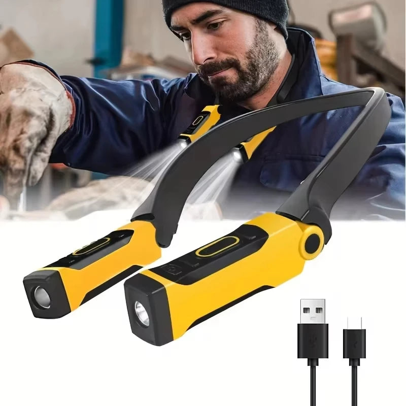 Rechargeable LED Neck Reading Light – Hands-Free, Adjustable Brightness for Reading, Knitting & More