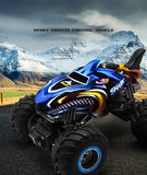 Monster Shark RC Car - Camión acrobático de control remoto de 2,4 GHz con luces y efecto de rociado