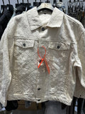 Men’s Vintage Denim Jacket - Casual Loose Fit Spring & Autumn Outerwear with Jacquard Pattern