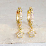 Trendy Stainless Steel Hoop Earrings with Cubic Zirconia for Women