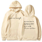 Loose Fit Casual Geometric Fleece Hoodie for Autumn and Winter