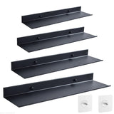 Estante flotante para baño de color negro mate: organizador de ducha de pared sin necesidad de taladrar