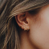 2 aros pequeños de acero inoxidable: piercing para cartílago unisex