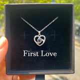 Custom Heart Photo Pendant Necklace – Personalized Couples Gift with Message Reminder