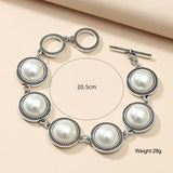 Boho Pearl Beaded Charm Bracelet for Women – Adjustable Vintage Style Jewelry