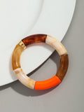 Pulsera de cuentas acrílicas bohemias para mujer: dije geométrico, moderna y liviana