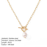 Trendy Stainless Steel Moon Pendant Necklace – Elegant & Durable Jewelry for Women