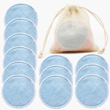 12-Pack Reusable Bamboo Makeup Remover Pads – Eco-Friendly & Gentle Facial Cleansing Rounds