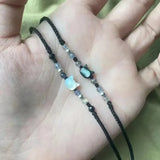 Natural Moonstone & Obsidian Couple Bracelets – Handmade Adjustable Cat Design