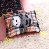 Mini Plush Cat Ornaments - Realistic Lying Position Faux Cats for Home Decor & Gifts