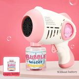 88-Hole Rechargeable Bubble Gun for Kids – No-Spill LED Cartoon Bubble Machine Toy