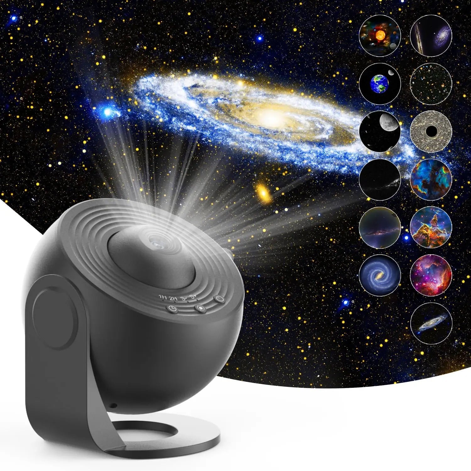 360° HD Galaxy Star Projector Night Light with 13 Film Discs