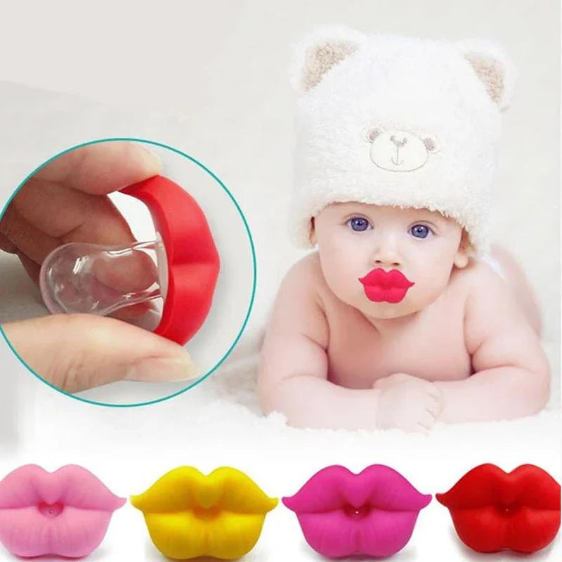 Chupete con bigote y labios de beso para bebés, divertido chupete de silicona con tetinas ortodóncicas, perfecto para la alimentación y comodidad de los niños pequeños