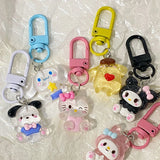 Sanrio Hello Kitty Transparent Keychain - Cute Flashing Anime Bag Charm