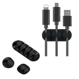 Organizador de cables de silicona, clips autoadhesivos para gestión de cables para mouse, teclado, auriculares y cables USB