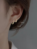 Elegant Zircon Hoop Earrings – Classic Silver Jewelry for Women