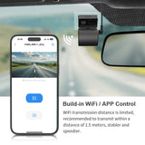 2K QHD Dash Cam with WiFi, Voice Control & Night Vision for Cars