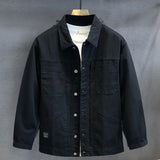 Men's Safari Style Denim Jacket – Single-Breasted, Regular Fit for Spring & Autumn