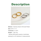 Minimalist Gold & Silver Stackable Rings – 18K Gold Plated Stainless Steel Jewelry for Women & Men