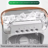 Portable USB Air Cooler Fan with Humidifier and 7-Color LED Lights