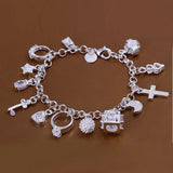 925 Sterling Silver Charm Bracelet – Elegant & Trendy Unisex Jewelry