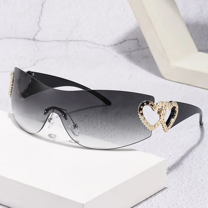 2023 Women’s Luxury Rimless Sunglasses – UV400 Protection, Lightweight & Stylish