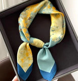 Luxury 70×70cm Silk Square Scarf – Elegant Satin Hairband & Neckerchief