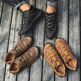 Men's Leather Snow Boots with Plush Lining – Warm, Comfortable, and Stylish Winter Footwear