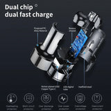 45W Fast Charging Car Charger – Dual USB & Type-C Ports