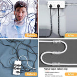 Organizador de cables con clips para gestión de cables, para escritorio y estación de trabajo, organizador de cables ABS, soporte para cables, línea de datos de carga USB, bobinadora