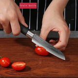Juego de cuchillos de cocina de Damasco con láser | Cuchillo de chef de acero inoxidable, tijeras y varilla de afilar