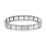 Hapiship 2024 Joyería para mujer Pulsera elástica italiana de 9 mm de ancho con dije de estrella, corazón y mariposa, brazalete de acero inoxidable de moda ST-