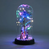 Eternal Rose in Glass Dome - Illuminated Galaxy Flower with Butterfly for Mothers Day