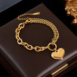 Women’s Stainless Steel Snake Chain Charm Bracelet – Trendy & Elegant Jewelry